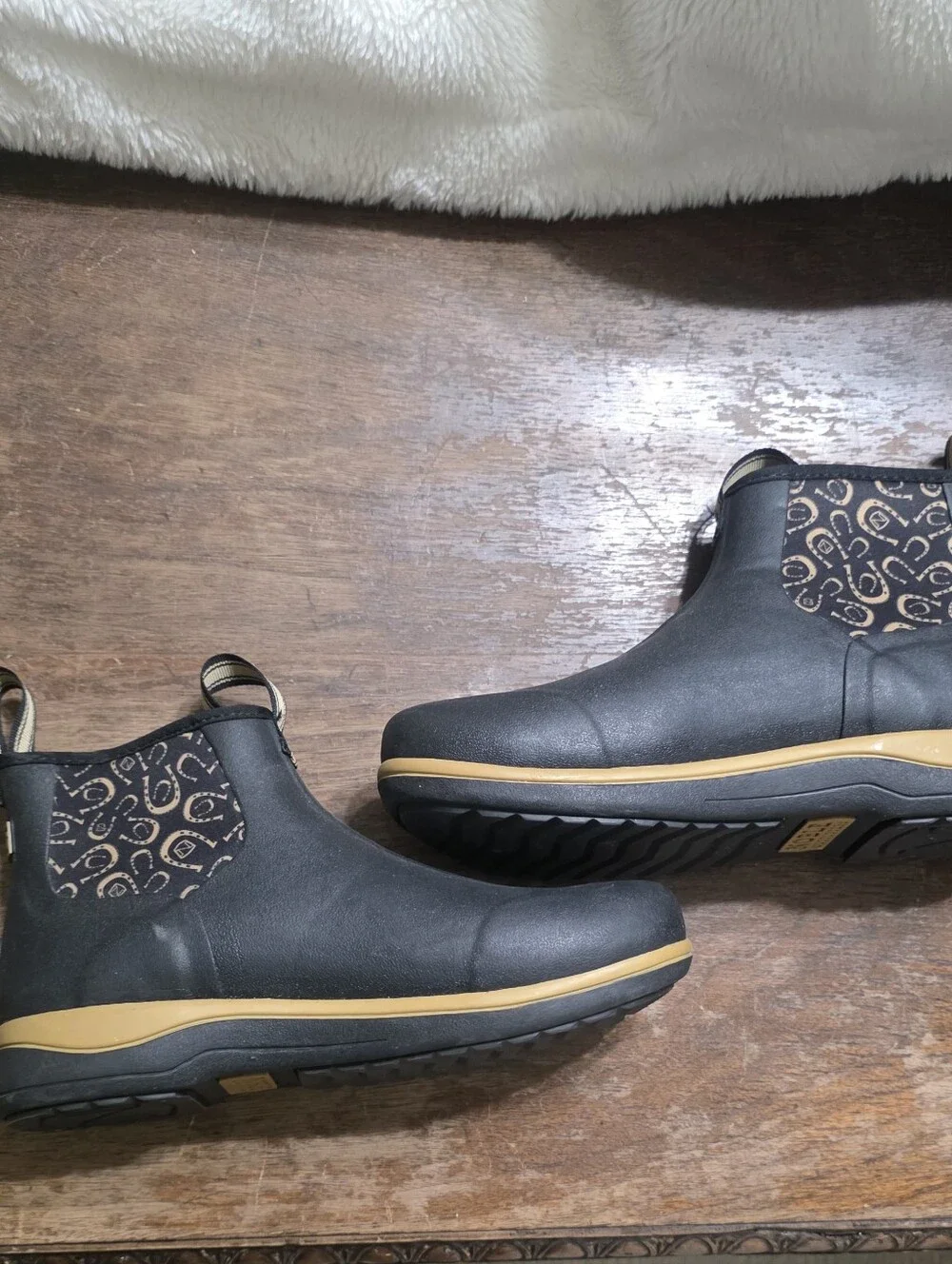 Black Chelsea Ankle Boots with Tan Midsole Accent